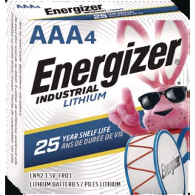 Energizer LN92PK Industrial Lithium AAA Battery, 1.5 V, 4/Pack - Pack of 4 EVELN92PK