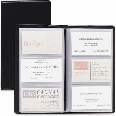 Cardinal Brands 751610 Card Holder, Business, 72 Card Capacity, 7-3/4 x4-3/8 , Vinyl, Black