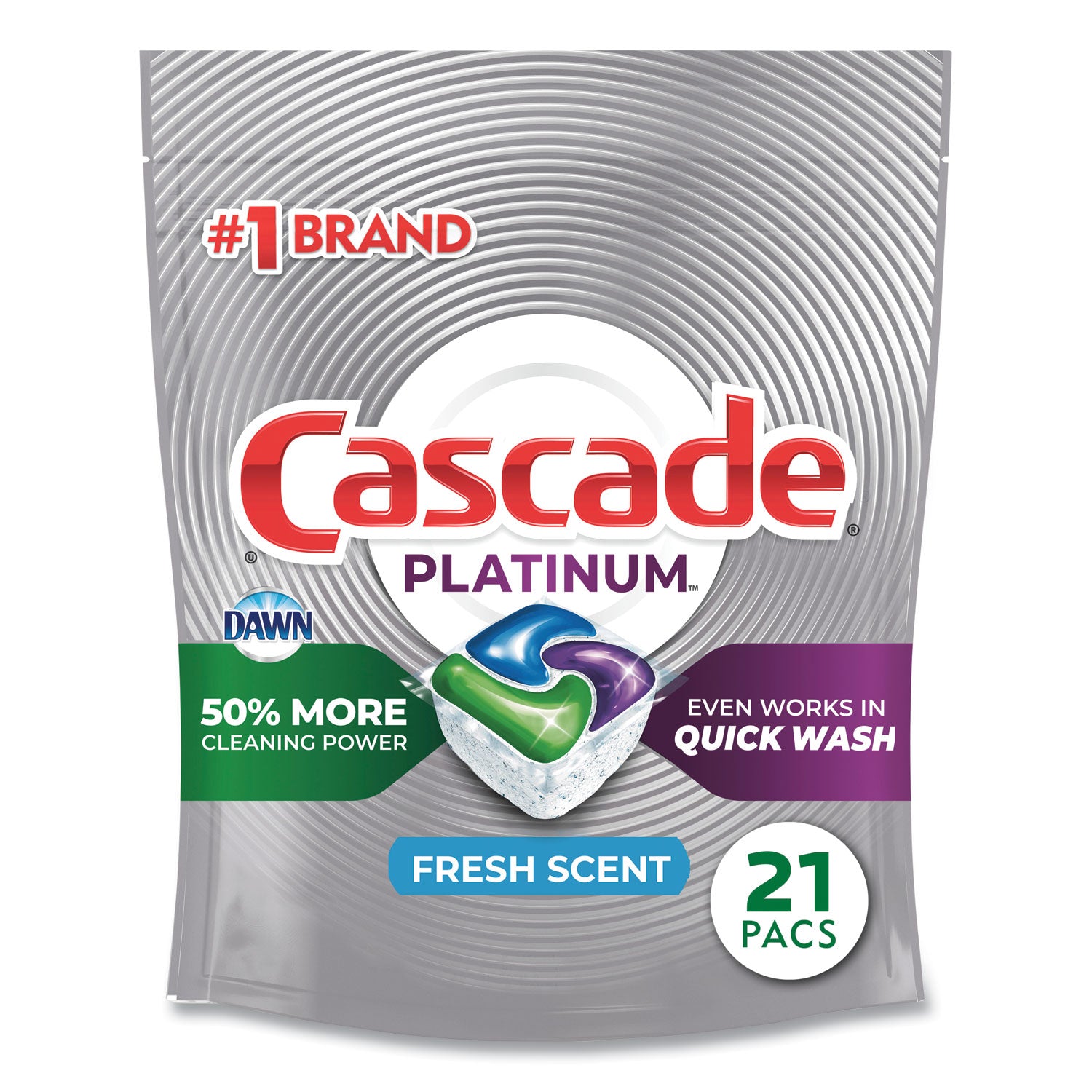 Cascade 08275PK ActionPacs, Fresh Scent, 13.5 oz Bag, 21/Pack - Pack of 21 PGC08275PK