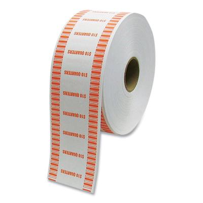 Controltek 575037 Automatic Coin Wrapper Roll for Coin Wrapping Machines, Quarters, $10.00, Kraft/Orange, 2,000/Roll, 8 Rolls/Carton - Case of 8