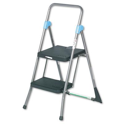 Cosco 11-829GGB Commercial 2-Step Folding Stool, 300 lb Capacity, 20.5w x 24.75d x 39.5h, Gray