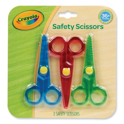 Crayola 811458 My First Crayola Safety Scissors, Rounded Tip, Assorted Straight Handles, 3/Pack - Pack of 3