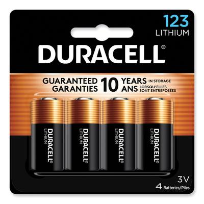 Duracell DL123AB4PK Specialty High-Power Lithium Batteries, 123, 3 V, 4/Pack DURDL123AB4PK