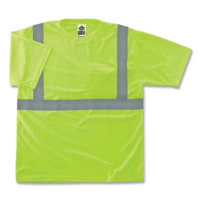 Ergodyne 21509 GloWear 8289 Class 2 Hi-Vis T-Shirt, Polyester, Lime, 5X-Large, Ships in 1-3 Business Days