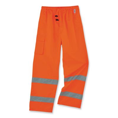Ergodyne 24419 GloWear 8915 Class E Hi-Vis Rain Pants, 5X-Large, Orange, Ships in 1-3 Business Days EGO24419