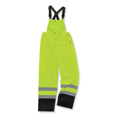 Ergodyne 25013 GloWear 8918BK Class E Hi-Vis Rain Bibs Black Bottom, Medium, Lime, Ships in 1-3 Business Days EGO25013