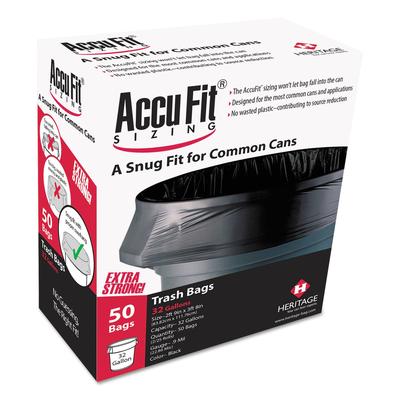 Heritage Bag H8053PKRC1 Linear Low Density Can Liners with AccuFit Sizing, 55 gal, 1.3 mil, 40