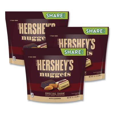 Hershey's® 24600444 Nuggets Share Pack, Special Dark with Almonds, 10.1 oz Bag, 3/Pack