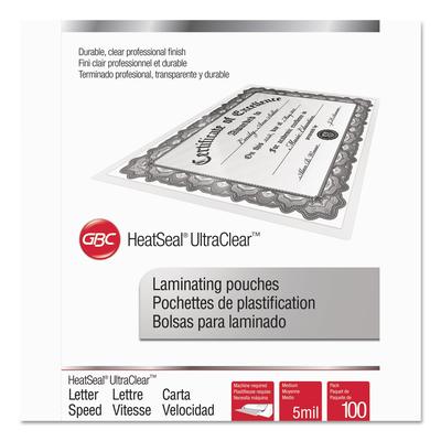 GBC® 3200587 UltraClear Thermal Laminating Pouches, 5 mil, 9