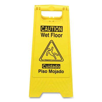 Impact Products 9152W Bilingual Yellow Wet Floor Sign, 12.05 x 1.55 x 24.3, Yellow