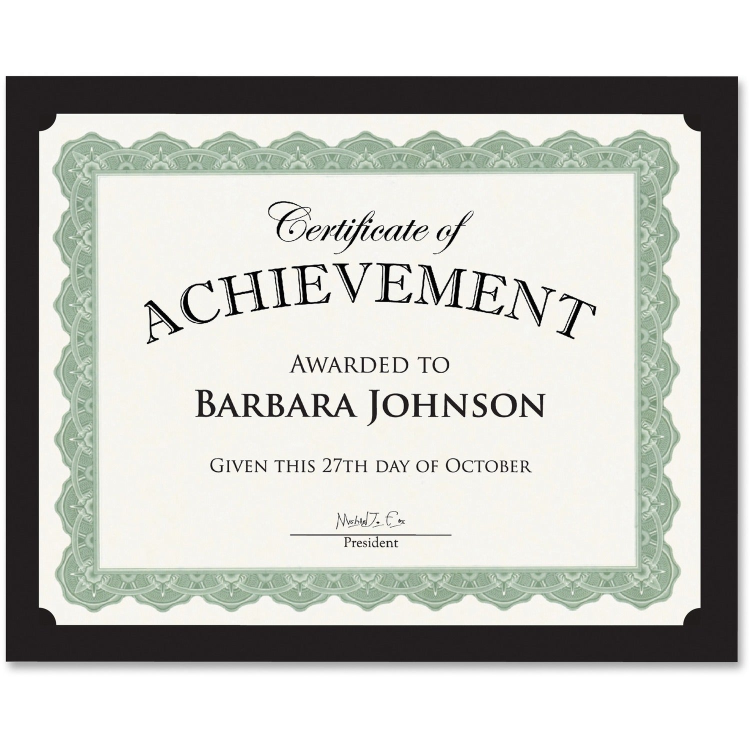 Geographics 47836 Traditional Certificates, 10/PK, Black - Pack of 10 GEO47836