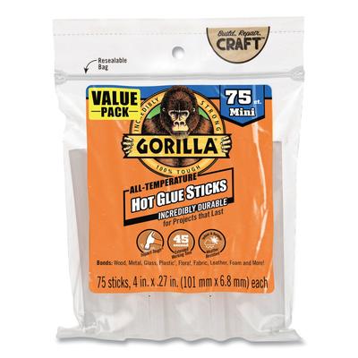 Gorilla Glue Company 3027502 Mini Hot Glue Sticks - 75 / Pack - Clear