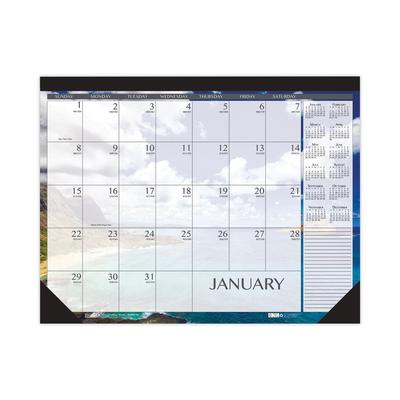 House Of Doolittle 1386 Recycled Earthscapes Desk Pad Calendar, Seascapes Photography, 18.5 x 13, Black Binding/Corners,12-Month (Jan to Dec): 2024