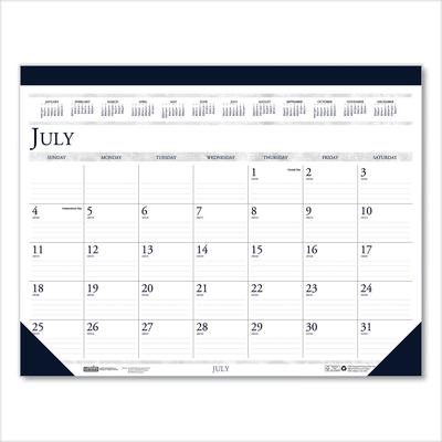 House Of Doolittle 1556 Recycled Academic Desk Pad Calendar, 18.5 x 13, White/Blue Sheets, Blue Binding/Corners, 14-Month (July to Aug): 2023 to 2024