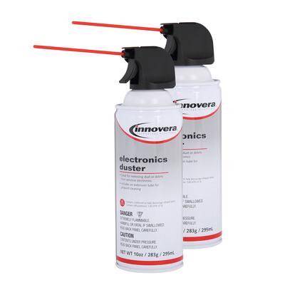 Innovera 10012 Compressed Air Duster Cleaner, 10 oz Can, 2/Pack - Pack of 2 IVR10012