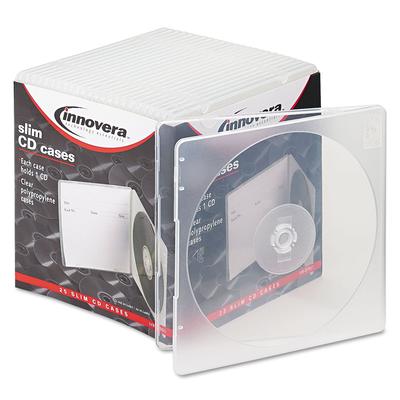 Innovera 81900 Slim CD Case, Clear, 25/Pack - Pack of 25