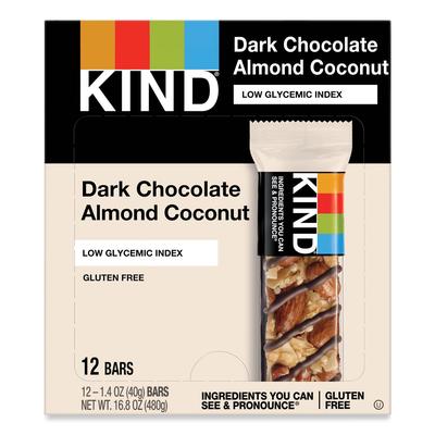 Kind 19987 Fruit and Nut Bars, Dark Chocolate Almond and Coconut, 1.4 oz Bar, 12/Box - Pack of 12