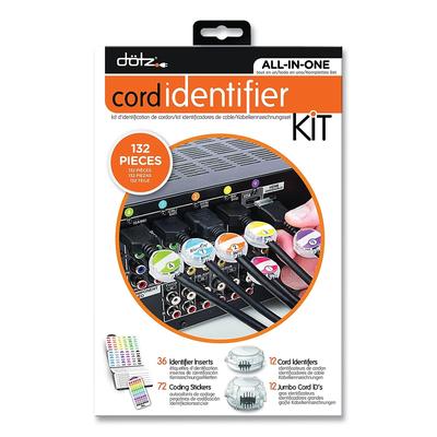 Lee Products 21205 Cord ID Kit, (12) Regular and (12) Jumbo-Sized Cord Identifiers, (72) Color-Coded Stickers, (36) Identifier Inserts