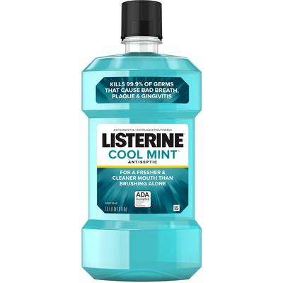 Listerine® 42735 Cool Mint Antiseptic Mouthwash, Cool Mint, 1.06 quart