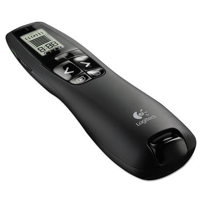 Logitech 910-001350 R800 Wireless Laser Presentation Remote w/LCD Display, 100 ft Range, Matte Black