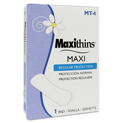 Maxithins® MT-4 Maxithins Vended Sanitary Napkins #4, 250 Individually Boxed Napkins/Carton - Box of 250