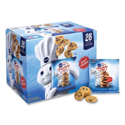 Pillsbury 22002056 Soft Baked Mini Chocolate Chip Cookies, 1.5 oz Pouch, 28/Pack