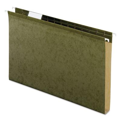 Pendaflex 4153X1 Extra Capacity Reinforced Hanging File Folders with Box Bottom, Legal Size, 1/5-Cut Tab, Standard Green, 25/Box - Box of 25