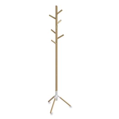 Safco 4265WH Resi Standing Coat Tree, 6 Hook, 17.25w x 17.25d x 69.5h, White