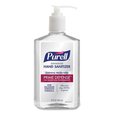 Purell 369912 Prime Defense Advanced 85% Alcohol Gel Hand Sanitizer, 12 oz Pump Bottle, Clean Scent