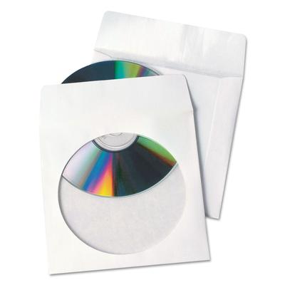 Quality Park 77203 Tech-No-Tear Poly/Paper CD/DVD Sleeves, 100/Box - Box of 100 QUA77203
