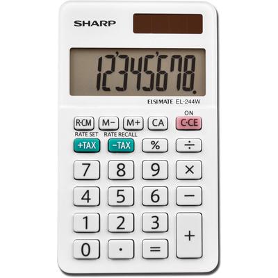 Sharp EL244WB 8-Digit Pocket Calculator, White