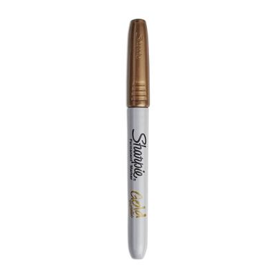 Sharpie® 1823887 Metallic Fine Point Permanent Markers, Bullet Tip, Gold, Dozen - 1 Dozen