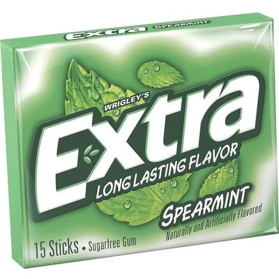 Wrigley's® 22037 Gum, Spearmint, 15 Stick, 3/5"x2-3/5"x3" , 10/BX, Multi - Box of 10