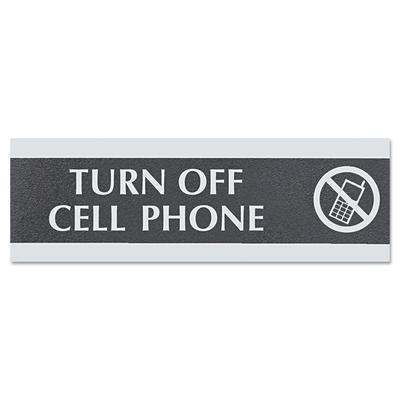 U.S. Stamp & Sign 4759 Century Series Office Sign,TURN OFF CELL PHONE, 9 x 3