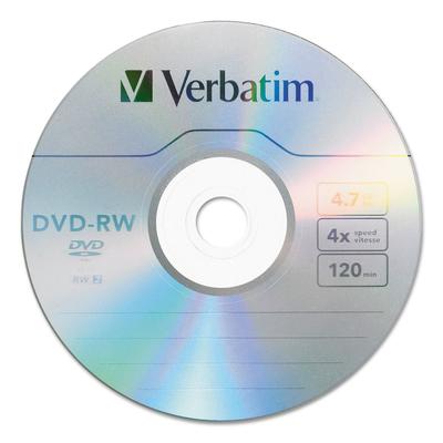 Verbatim 95179 DVD-RW, 4.7GB, 4X, 30/PK Spindle - Pack of 30