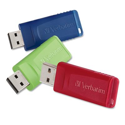 Verbatim 99811 Store 'n' Go USB Flash Drive, 32 GB, Assorted Colors, 3/Pack - Pack of 3