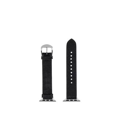 Hyer Goods Apple Watch Band 42mm/ 44mm/ 45mm/ 49mm - Black Lizard/ Silver