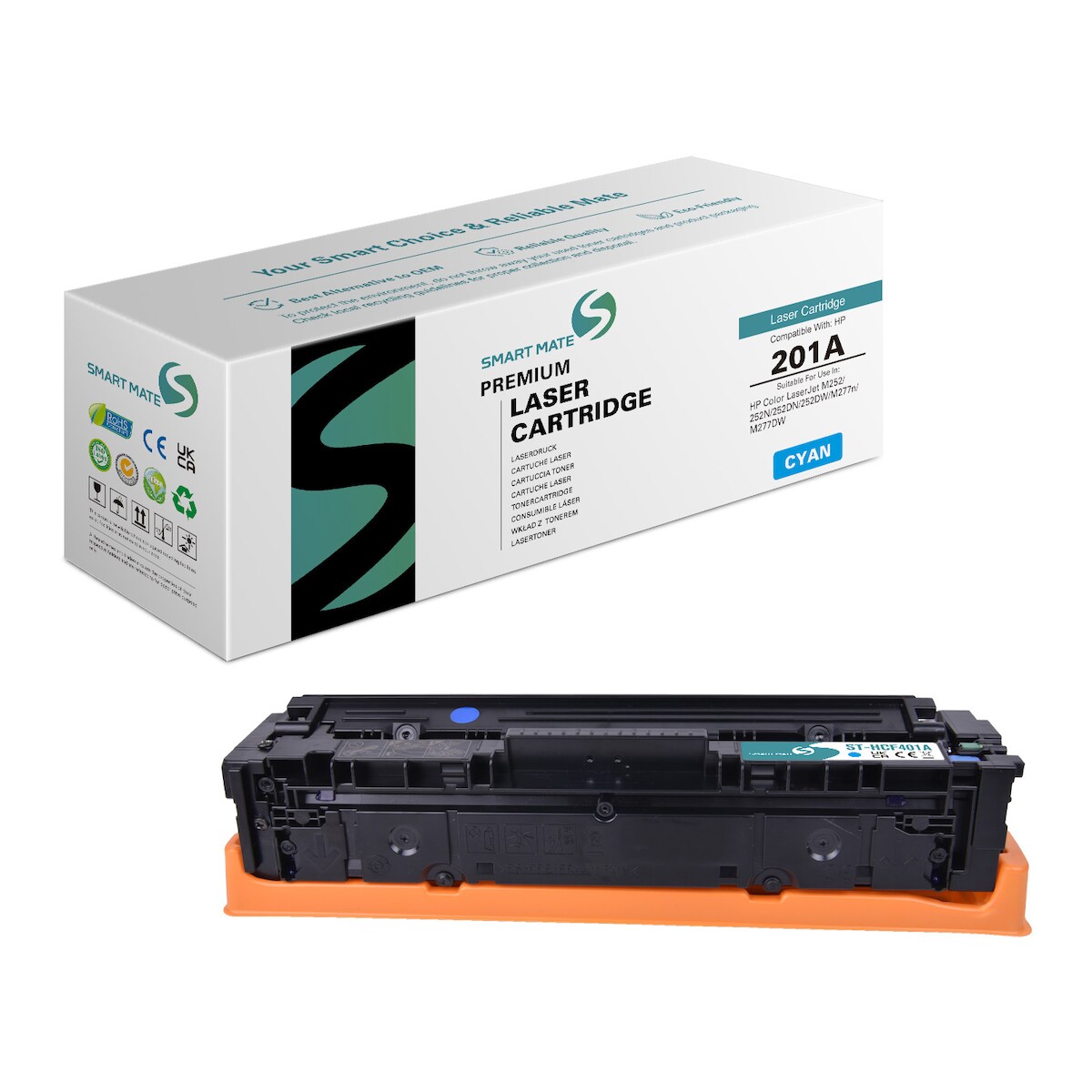 SmartMate wiederaufbereitete Laser Toner Patrone für HP CF401A (201A) Cyan Image