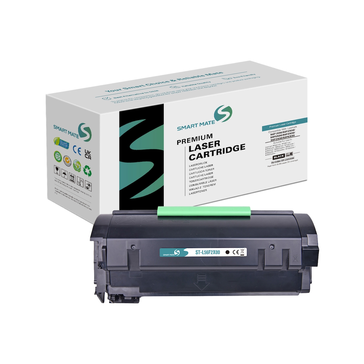 SmartMate wiederaufbereitete Laser Toner Patrone für Lexmark 56F2X00 Schwarz Image