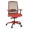 Bürostuhl / Drehstuhl COLORE Rücken Netzstoff / Sitz Stoff rot hjh OFFICE