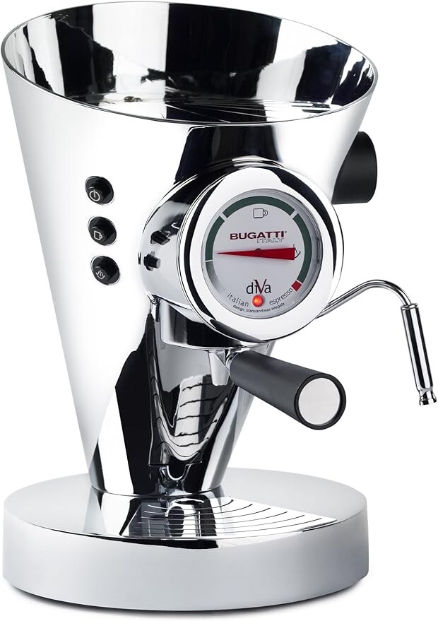 BUGATTI – Diva Espresso – Kaffeemaschine in Stahlfarbe – einfarbige Oberfläche, 0,8 l Image