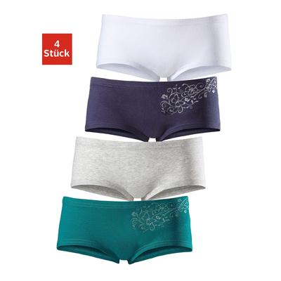 Panty PETITE FLEUR, Kinder, Gr. 110/116, bunt (petrol, grau, meliert, marine, weiß), Jersey, Obermaterial: 95% Baumwolle, 5% Elasthan, unifarben, körpernah, Unterhosen, mit Glitzerdruck Image