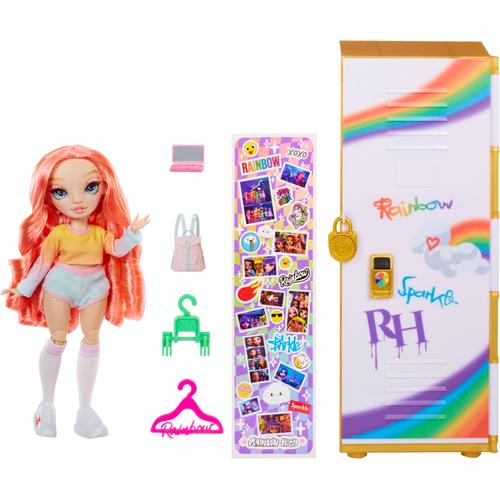 Puppenkleiderschrank RAINBOW HIGH ""Rainbow High Locker and Doll Playset"" Puppenmöbel bunt Kinder inklusive Puppe Pinkly Page