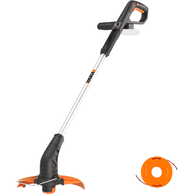 Akku-Rasentrimmer WORX "WG157E.9", bunt (schwarz, orange), Motorsensen, 2-in-1 Gerät, automatische Fadenverlängerung, oh