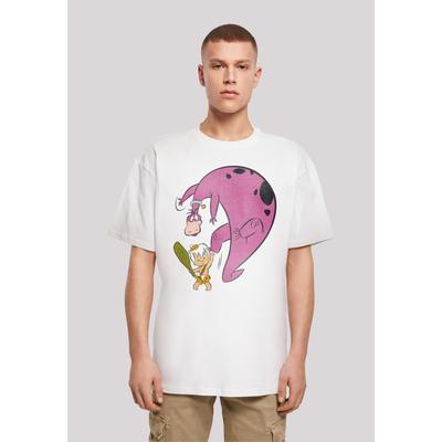 T-Shirt F4NT4STIC "Familie Feuerstein Bamm Bamm And Dino", Herren, Gr. 5XL, weiß, Obermaterial: 100% Baumwolle, casual, oversize, Rundhals, Kurzarm ohne Bündchen, Shirts, Print Image