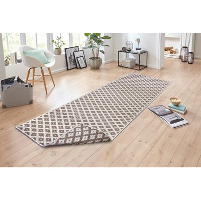 Teppich NORTHRUGS "Nizza Wendeteppich", weiß (linen weiß), B:80cm H:5mm L:250cm, Kunstfaser, Teppiche, In-& Outdoor, Wetterfest, Balkon, Läufer, Wohnzimmer, Wasserfest Image