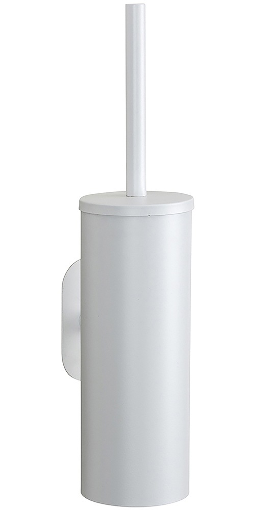 WC-Garnitur WENKO "Turbo-Loc Modell Orea", weiß, B:9cm H:39,5cm L:12,5cm, Edelstahl, Reinigungsbürsten, mit Klobürste, Wandbefestigung ohne Bohren, rostfreier Edelstahl