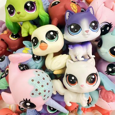 TEMU 3-pack Lps Dogs Random Mix 5cm Cartoon Animal Figurines, Plastic Collectible Toys, Rabbit Handicrafts, Novelty Figures For Display