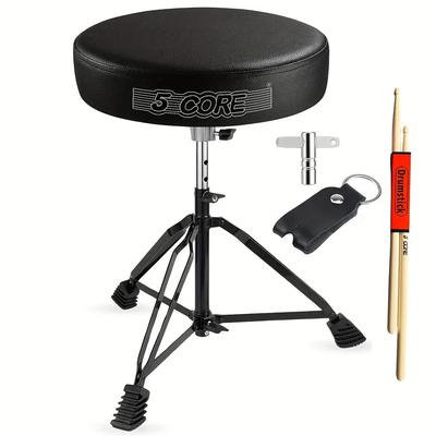 TEMU Drummer Chair Guitar Bench Height Adjustable Drummer Seat Music Chair, 1x Drum Holder, 2x Drumsticks, 1x Drum Keys