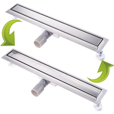 Duschrinne 80 cm, Siphon mit Geruchsstop und Haarsieb, befliesbar, Ablaufrinne aus Edelstahl, sehr Image